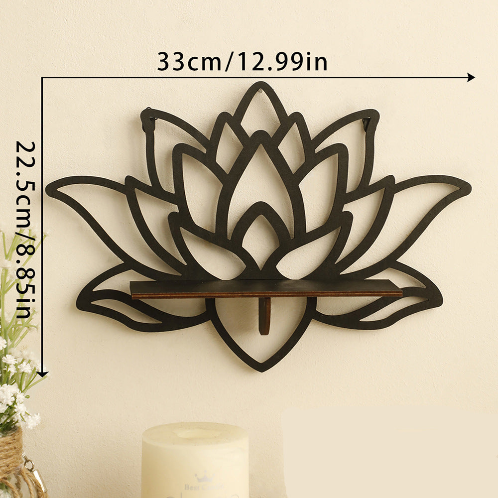 Lotus-Shaped Wooden Wall Display Shelf - 33 x 22.5 cm - product image 6